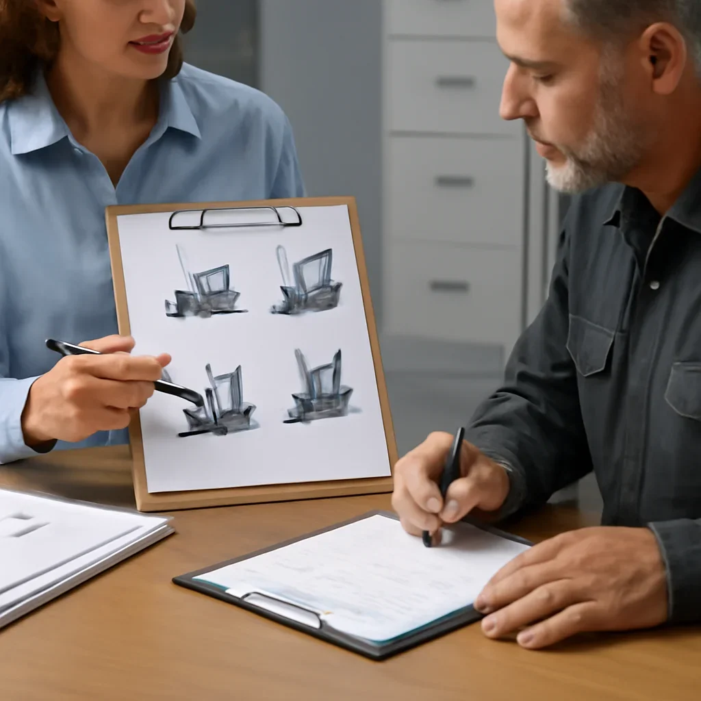 Documentation and planning materials related to common forklift safety mistakes