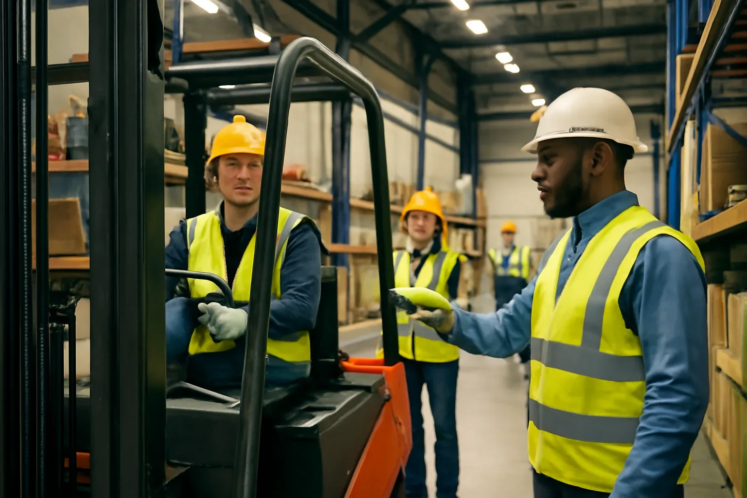 Adult workplace scene illustrating osha 1910.178 explained