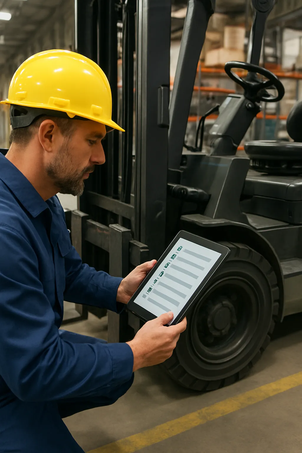 Pre-shift forklift inspection and safety documentation process