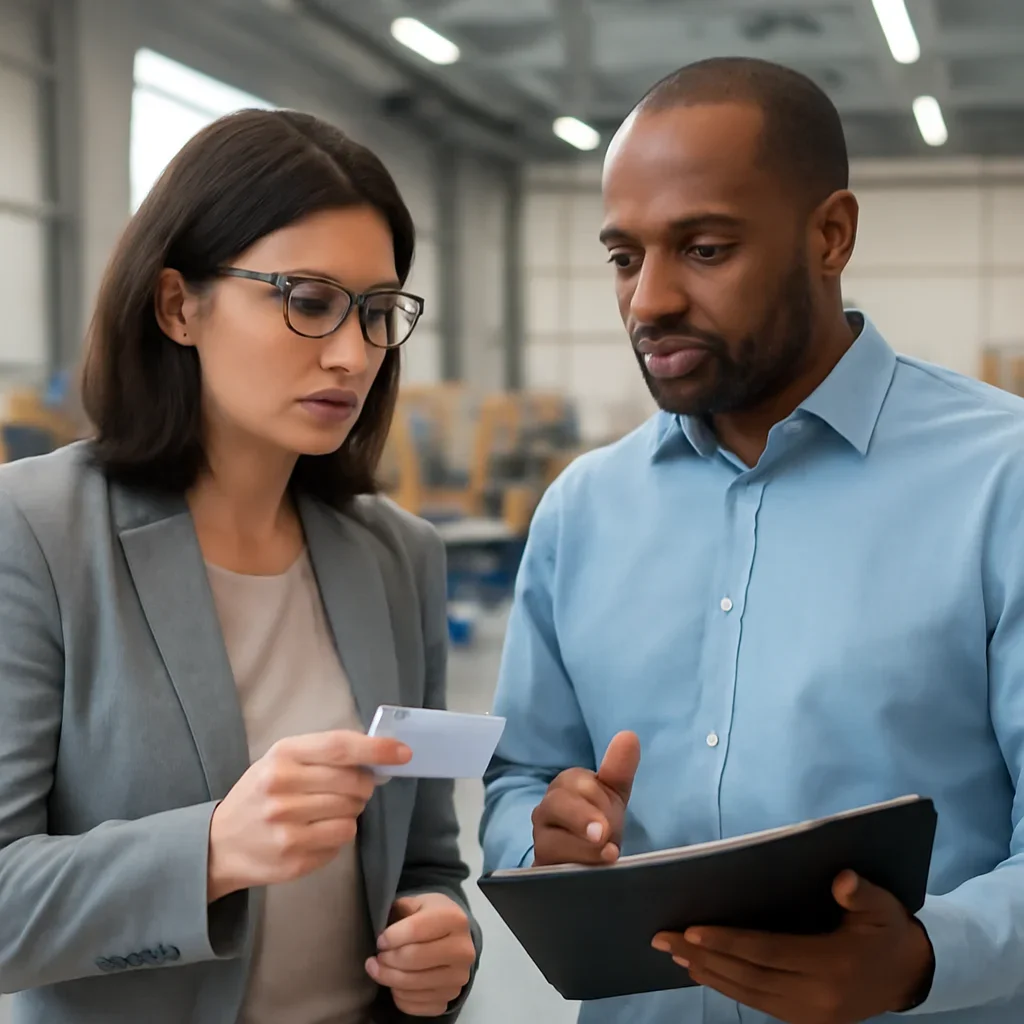 Employer discussion about next steps for instant wallet card