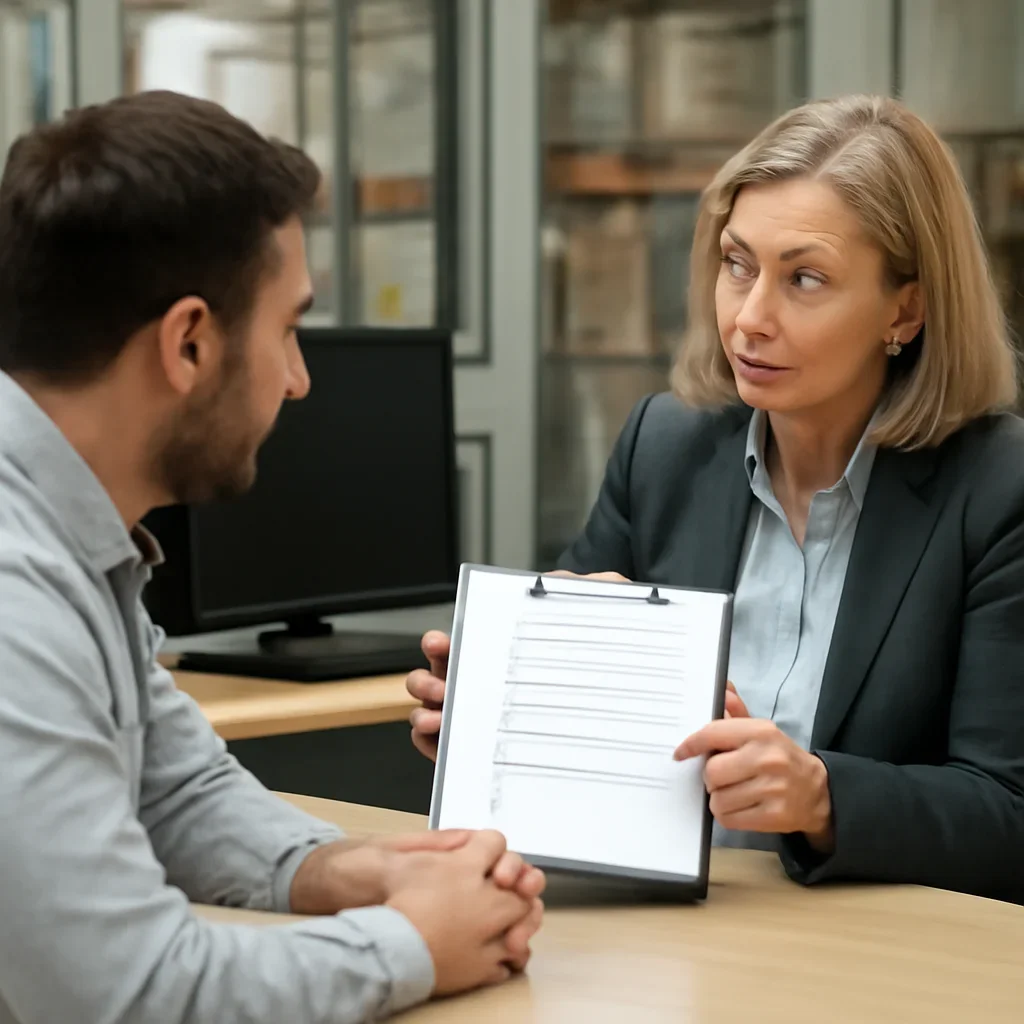 Employer discussion about next steps for practical evaluation checklists
