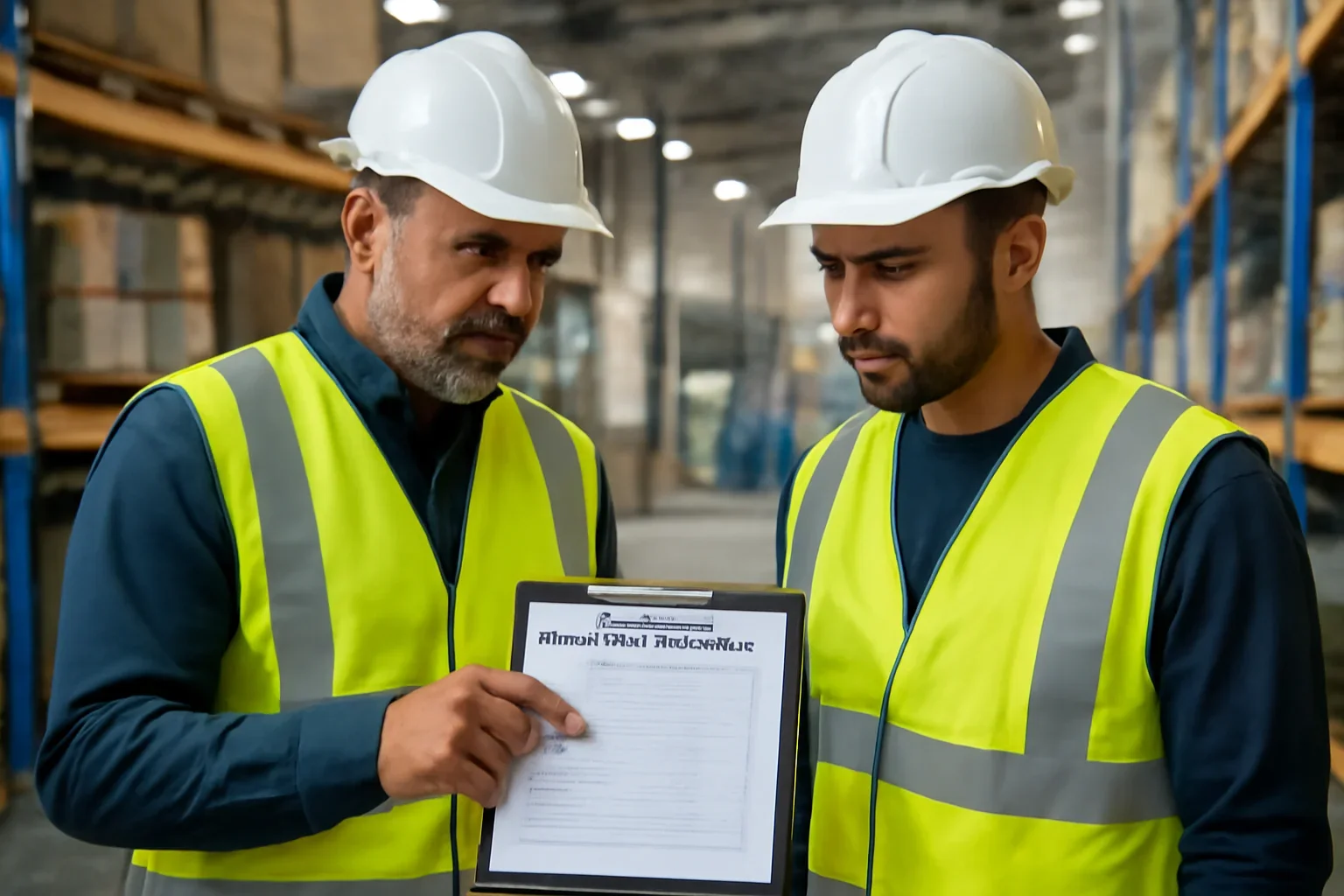 Adult workplace scene illustrating training records