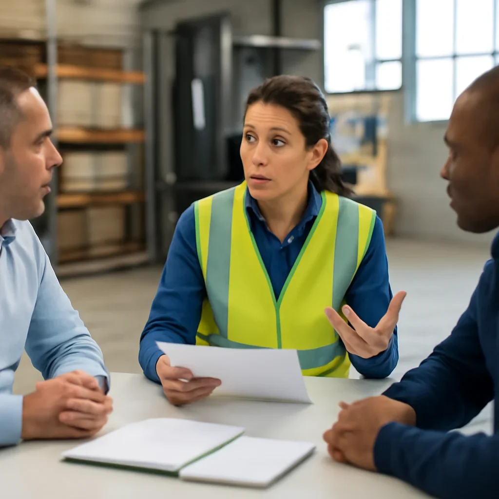 Employer discussion about next steps for forklift compliance overview