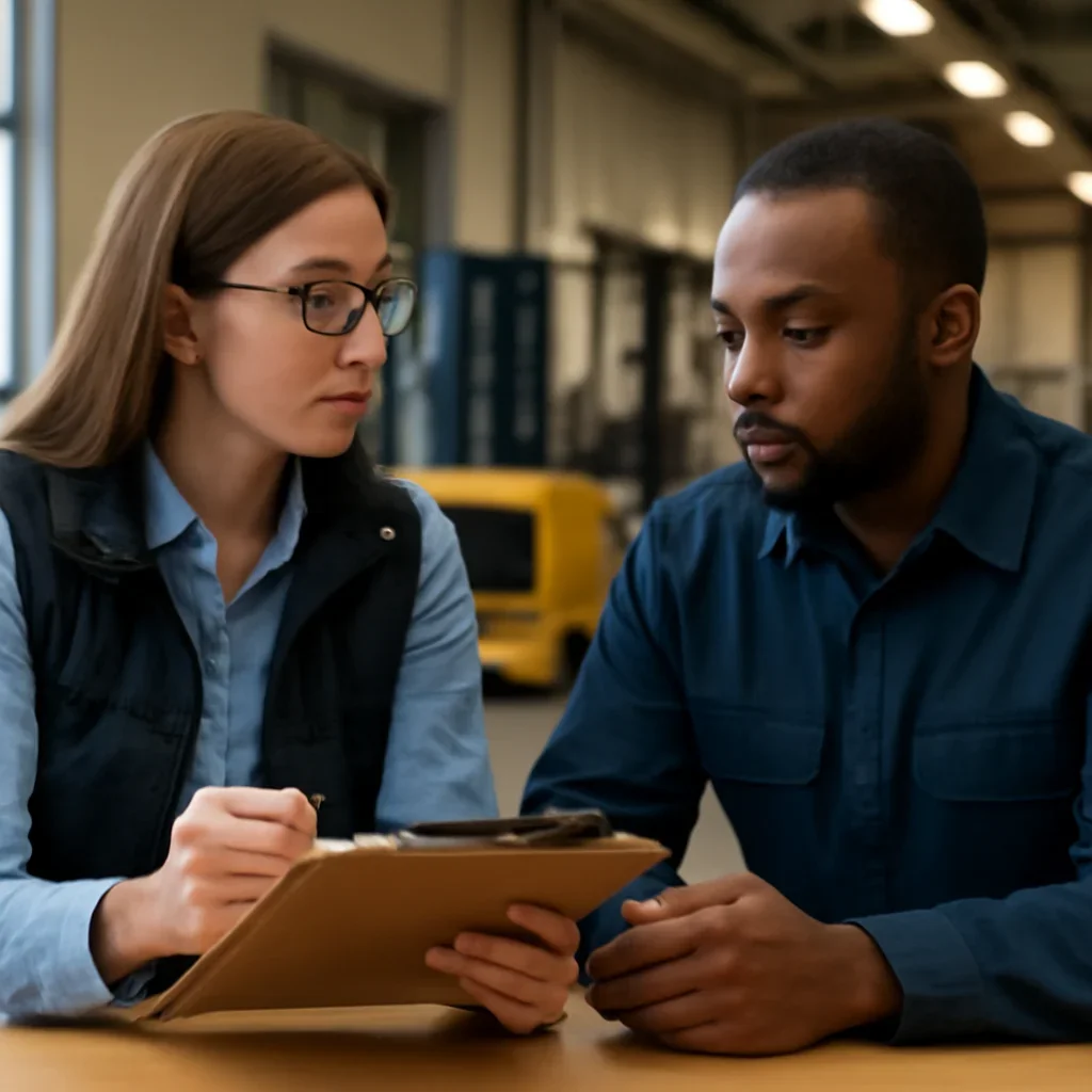 Employer discussion about next steps for forklift training requirements