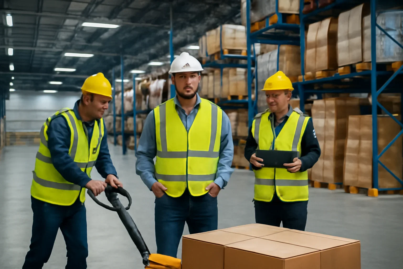 Adult workplace scene illustrating for contractors